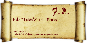 Földvári Masa névjegykártya